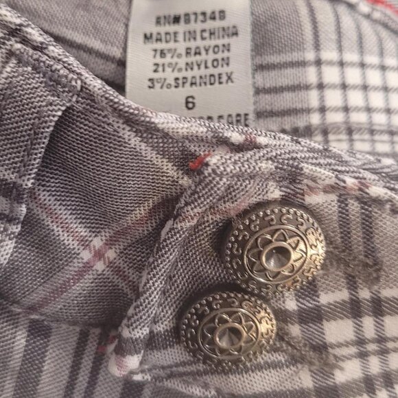 Sabrina Lauren Dress Pants Ankle Cut White/Charcoal Rose color size 6 - Picture 6 of 6